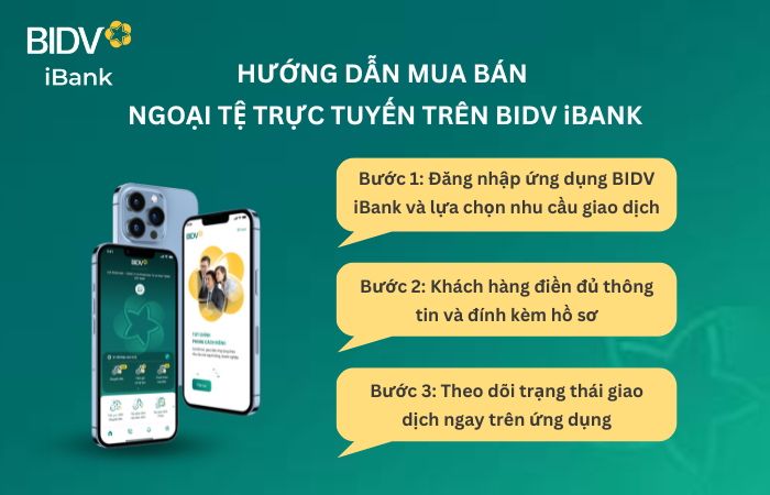 Hướng dẫn 3 bước mua bán ngoại tệ trực tuyến ngay trên ứng dụng BIDV iBank